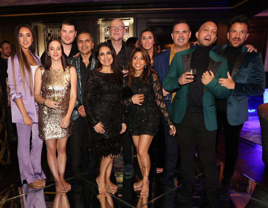 Graeme, Leanne and the rest of the 'Life-Changers Circle' pictured celebrating New Year at John Caudwell's Mayfair home